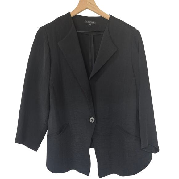 Eileen Fisher Jackets & Blazers - Eileen Fisher Jacket Womens 1X Black Textured Silk Blend Blazer